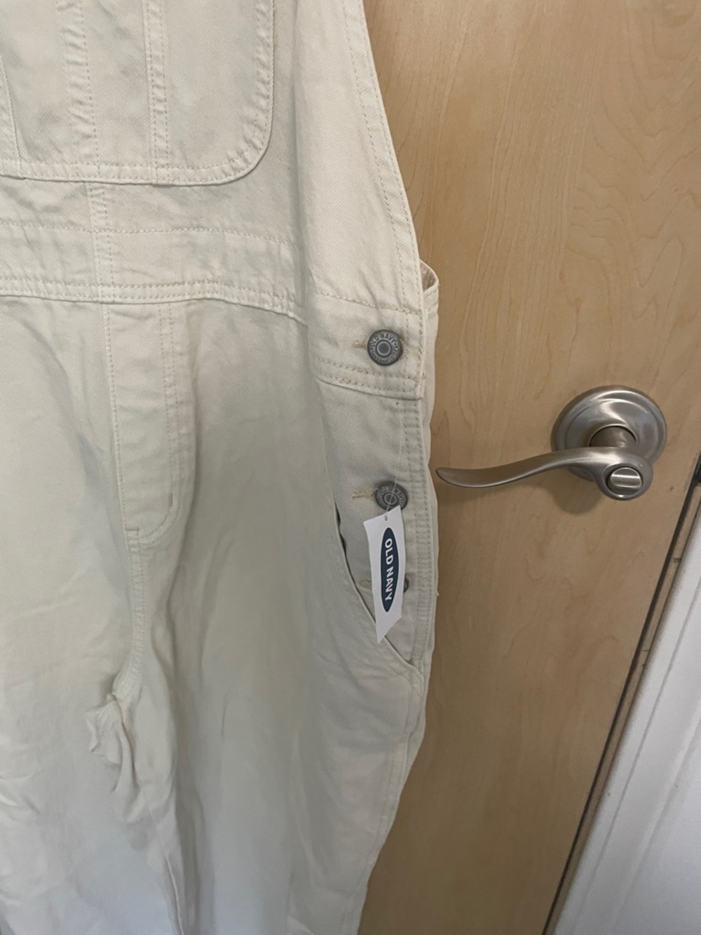 Old Navy Cream Cotton Baggy Overalls 18 NWT - Picture 8 of 9
